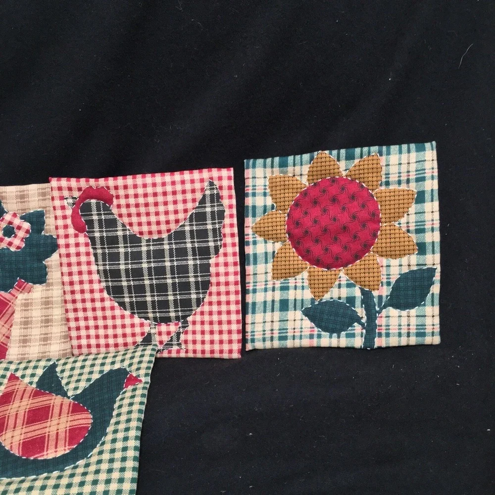 Set Of 5 Hand Sewn Fabric Coasters 4